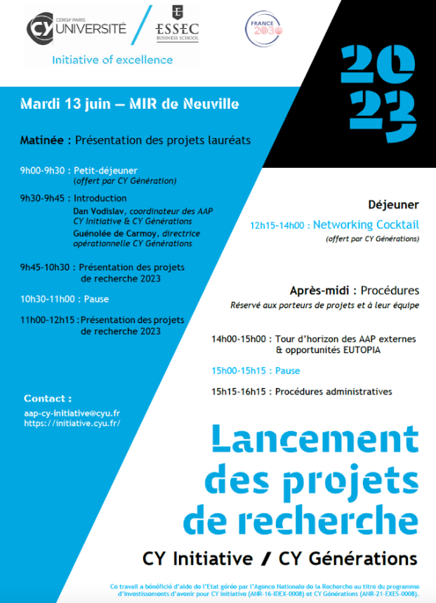 Journée de lancement des projets de recherche CY Générations et CY Initiatives